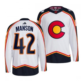 Colorado Avalanche tröja Josh Manson 42 Adidas 2022-23 Vit Reverse Retro 2.0 Authentic - NHL Tröjor Herr
